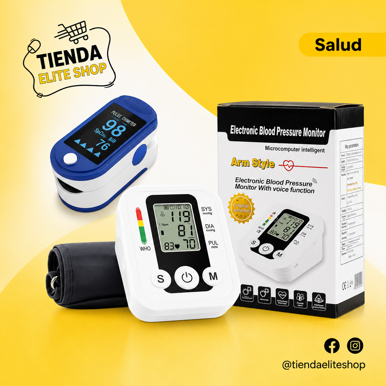 Controla Tu Presión y Oxígeno en Segundos Desde Casa Monitoreo rápido, preciso y fácil para toda la familia.